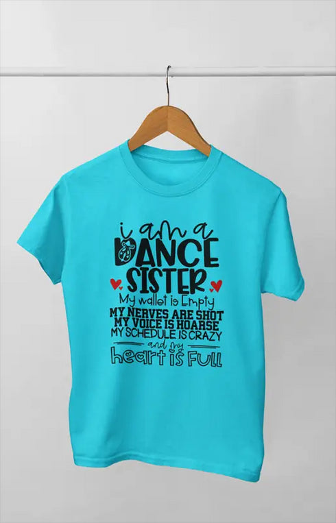 Women’s Half Sleeve Round Neck I am Dance - S / Sky Blue