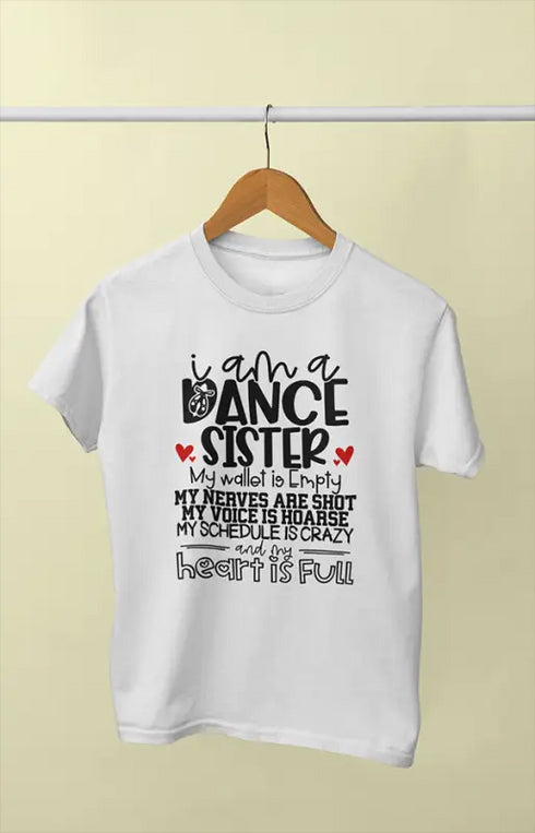 Women’s Half Sleeve Round Neck I am Dance - S / White