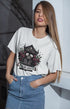 Women’s Half Sleeve Round Neck Kissing Skeleton - White / XS