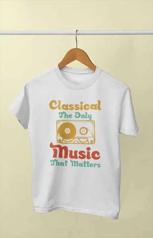 Women’s Half Sleeve Round Neck Music Matters - XS / White