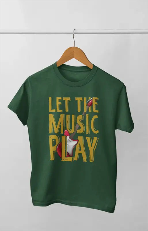 Women’s Half Sleeve Round Neck Music Play - XS / Bottle Green
