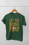 Women’s Half Sleeve Round Neck Music Play - XS / Bottle Green