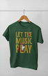 Women’s Half Sleeve Round Neck Music Play - XS / Bottle Green