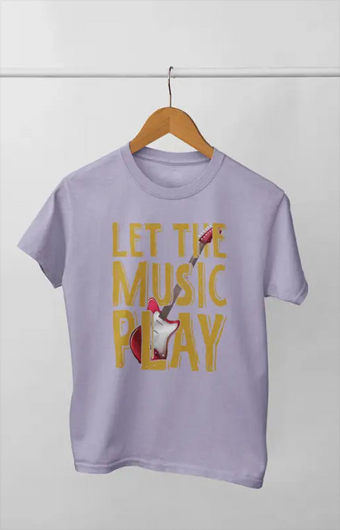 Women’s Half Sleeve Round Neck Music Play - XS / Lavender
