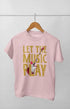 Women’s Half Sleeve Round Neck Music Play - XS / Light Pink