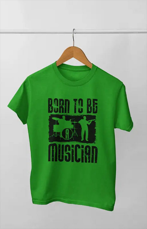Women’s Half Sleeve Round Neck Musician - XS / Flat Green