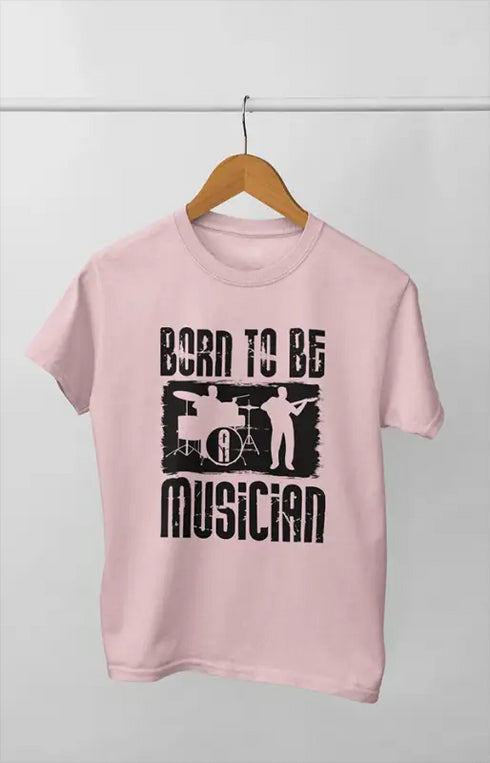 Women’s Half Sleeve Round Neck Musician - XS / Light Pink