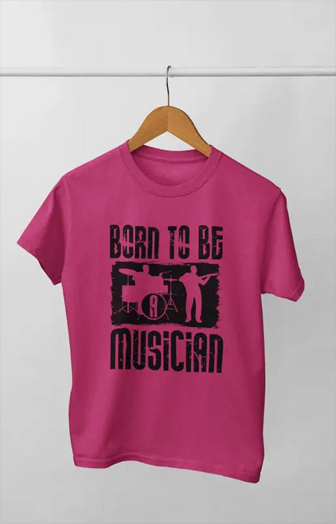 Women’s Half Sleeve Round Neck Musician - XS / Pink