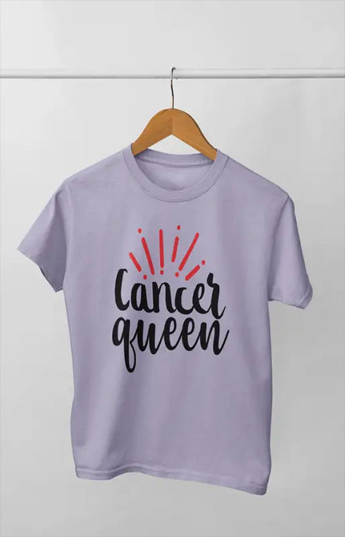 Women’s Half Sleeve Round Neck Tshirt CancerQueen - XS / Lavender