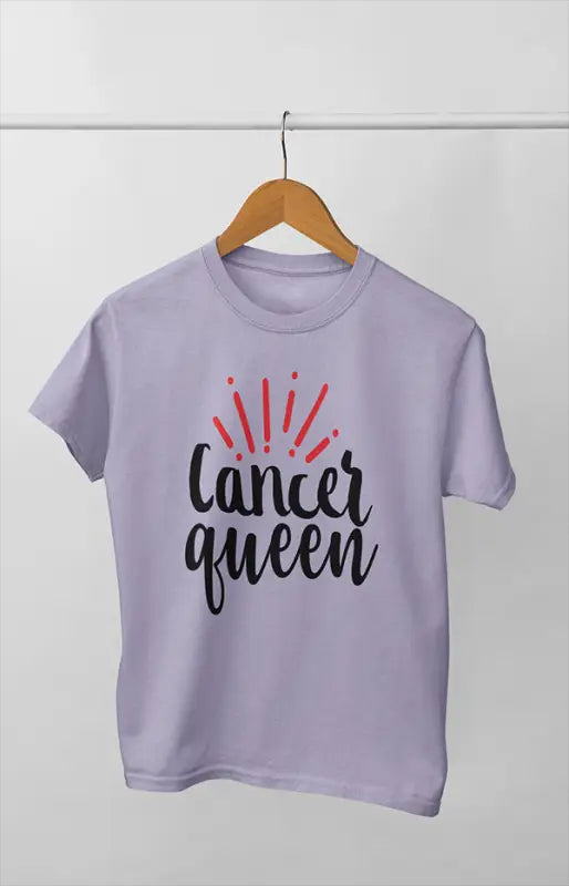 Women’s Half Sleeve Round Neck Tshirt CancerQueen - XS / Lavender