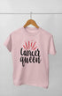 Women’s Half Sleeve Round Neck Tshirt CancerQueen - XS / Light Pink