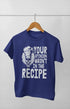 Women’s Half Sleeve Round Neck Tshirt Receipe - XS / Royal Blue