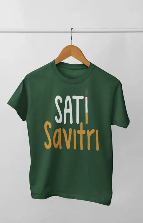 Women’s Half Sleeve Round Neck Tshirt SatiSavitri - XS / Bottle Green