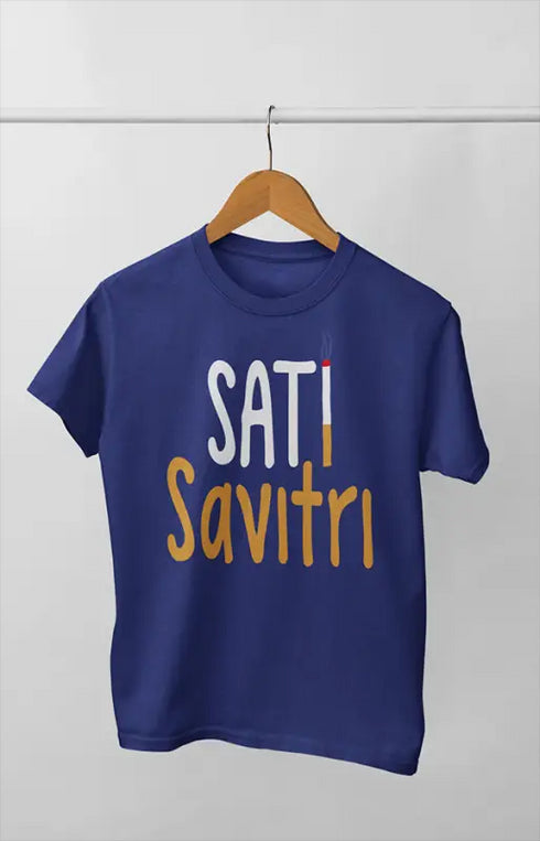 Women’s Half Sleeve Round Neck Tshirt SatiSavitri - XS / Royal Blue