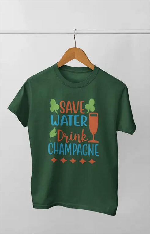 Women’s Half Sleeve Round Neck Tshirt SaveWater - XS / Bottle Green
