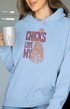Womens Hooded SweatShirt Chicks - Baby Blue / XS