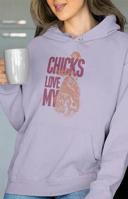 Womens Hooded SweatShirt Chicks - Lavender / XS