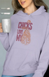 Womens Hooded SweatShirt Chicks - Lavender / XS