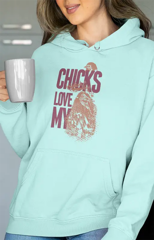 Womens Hooded SweatShirt Chicks - Mint / XS