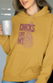 Womens Hooded SweatShirt Chicks - Mustard Yellow / XS
