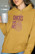 Womens Hooded SweatShirt Chicks - Mustard Yellow / XS