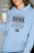 Womens Hooded SweatShirt Drink Coffee - Baby Blue / XS