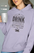 Womens Hooded SweatShirt Drink Coffee - Lavender / XS
