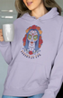Womens Hooded SweatShirt Fleurs - Lavender / XS