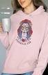 Womens Hooded SweatShirt Fleurs - Light Baby Pink / XS