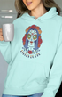 Womens Hooded SweatShirt Fleurs - Mint / XS