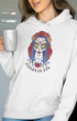 Womens Hooded SweatShirt Fleurs - White / XS
