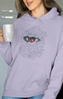 Womens Hooded SweatShirt Flowery Eye - Lavender / XS