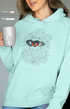 Womens Hooded SweatShirt Flowery Eye - Mint / XS