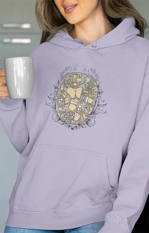 Womens Hooded SweatShirt Mudart - Lavender / XS
