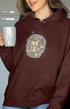 Womens Hooded SweatShirt Mudart - Maroon / XS