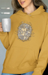 Womens Hooded SweatShirt Mudart - Mustard Yellow / XS