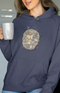 Womens Hooded SweatShirt Mudart - Navy Blue / XS