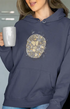 Womens Hooded SweatShirt Mudart - Navy Blue / XS