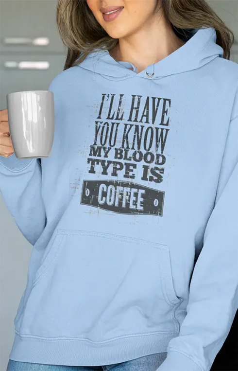 Womens Hooded SweatShirt My Blood - Baby Blue / XS