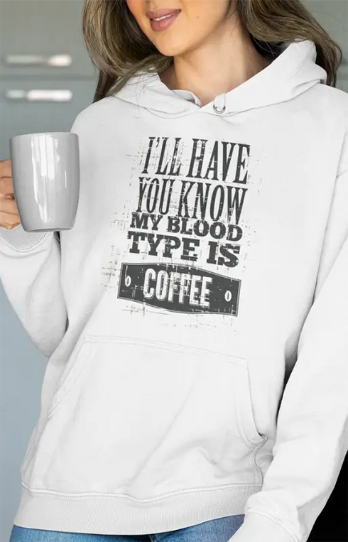 Womens Hooded SweatShirt My Blood - White / XS
