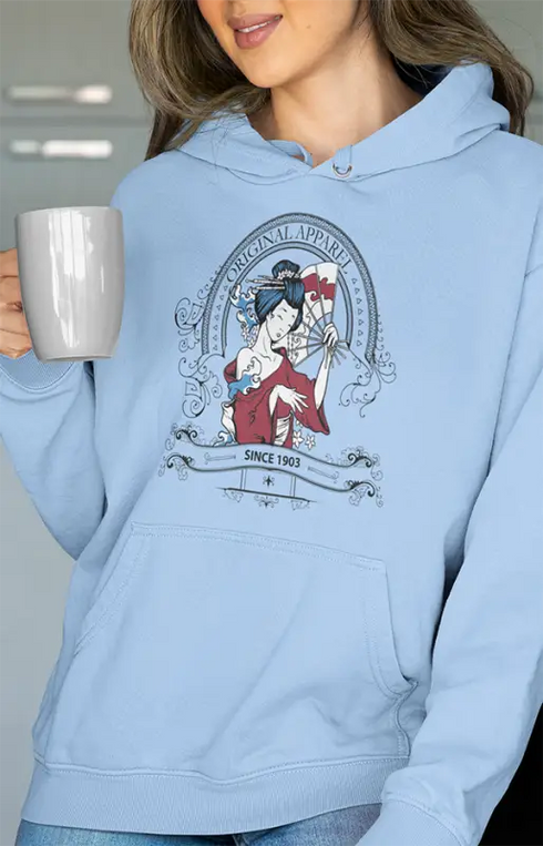 Womens Hooded SweatShirt Original Appreal - Baby Blue / XS