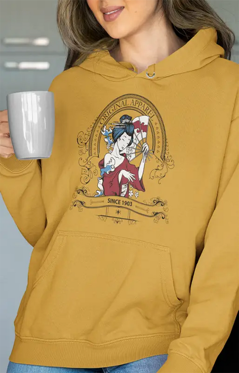Womens Hooded SweatShirt Original Appreal - Mustard Yellow / XS