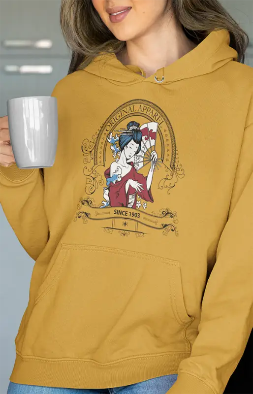 Womens Hooded SweatShirt Original Appreal - Mustard Yellow / XS