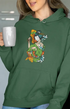 Womens Hooded SweatShirt Princess - Bottle Green / XS