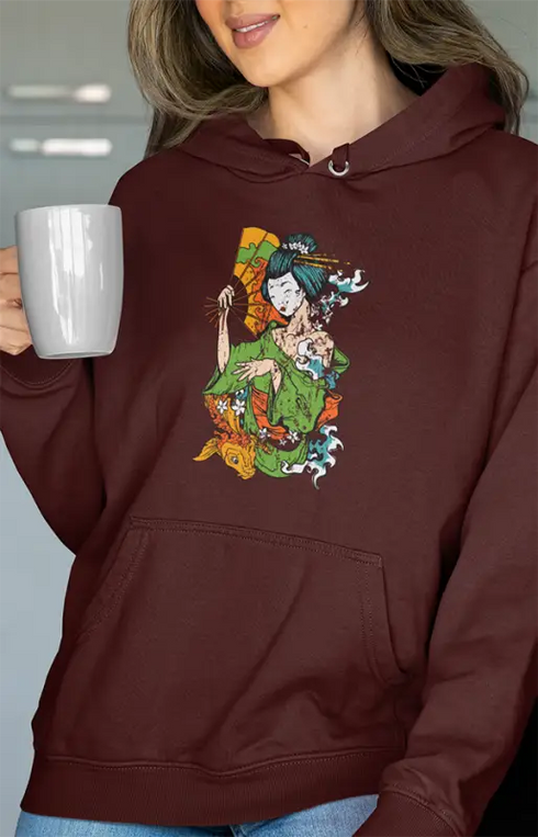 Womens Hooded SweatShirt Princess - Maroon / XS