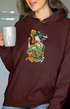Womens Hooded SweatShirt Princess - Maroon / XS