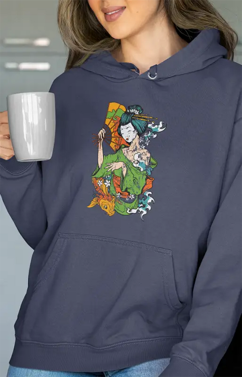 Womens Hooded SweatShirt Princess - Navy Blue / XS