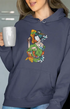 Womens Hooded SweatShirt Princess - Navy Blue / XS