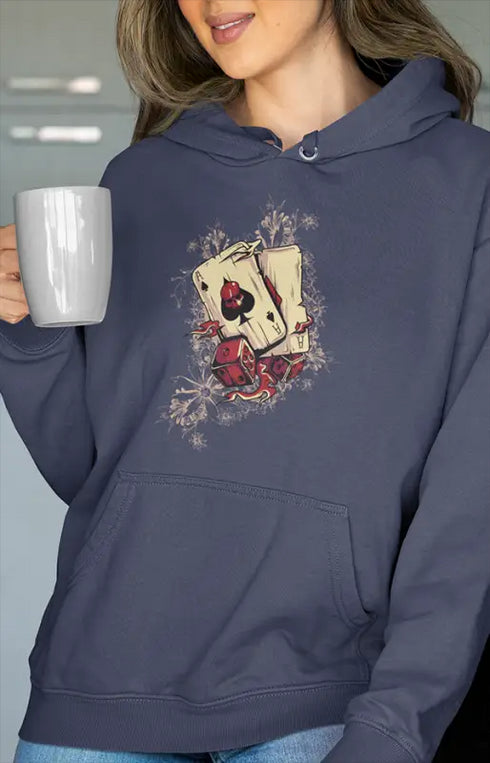 Womens Hooded SweatShirt Spade - Navy Blue / XS