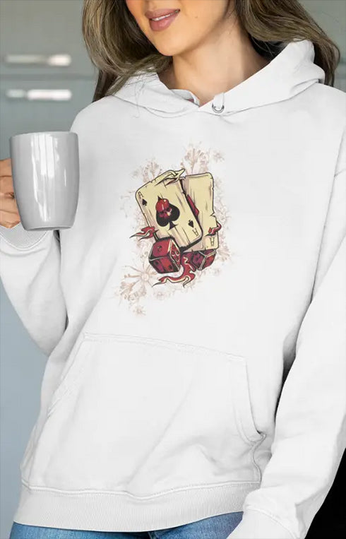 Womens Hooded SweatShirt Spade - White / XS